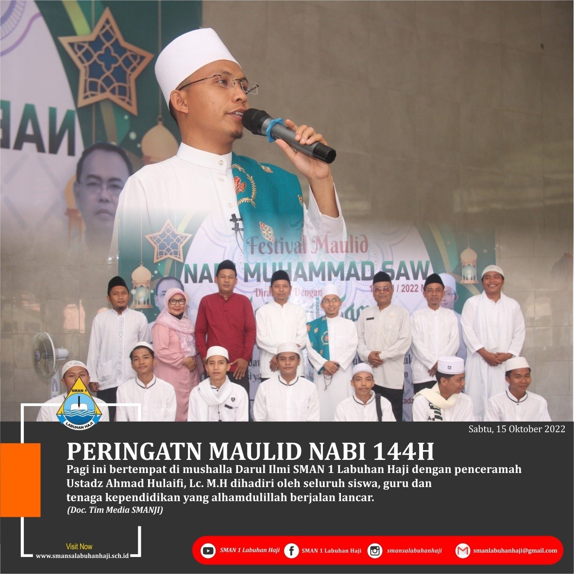 Peringatan Maulid NABI 1444 H bersama Ustadz Ahmad Hulaifi, LC.,M.H. 